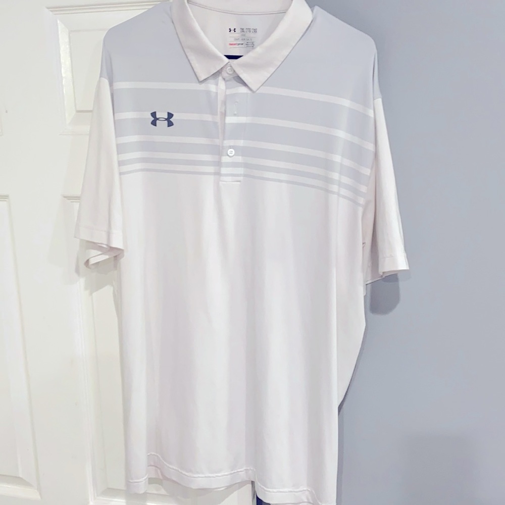 Under Armour White Polo Shirt  XXL